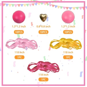 Decoratiune Tort Elegant Pink Balloons - Img 2
