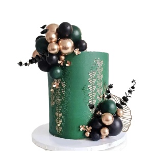 Decoratiune Tort Evenimente Negru Gold Verde TOP123