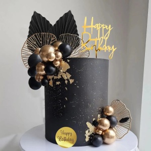 Decoratiune Tort Premium Black Gold Elegance TOP119 - Img 4