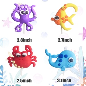 Decoratiuni Tort Tematica Oceanica cu Animale Marine si Accesorii - Img 3