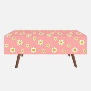 Față de Masă Petrecere Roz cu Margarete Colorate – 180 x 120 cm - imagine 2