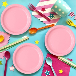 Set 10 Farfurii Petrecere Roz – 18 cm - imagine 2