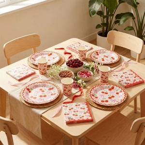 Set 12 Farfurii Petrecere cu Cireșe – 23 cm - imagine 2