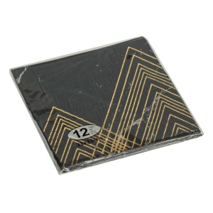 Set 12 Servetele Negru Gold Marble Elegante - Img 3