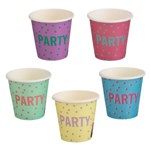 Set 25 Pahare Aniversare Petrecere Colorate Party 80 ml PHR53