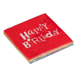 Set 25 Servetele Multicolore Happy Birthday - Img 3