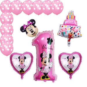 Set Baloane Minnie Aniversare 1 AN