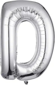 Balon Folie Litera D Silver 40 cm