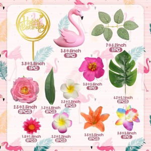 Decoratiune Tort Flamingo Tropical Pentru Aniversari Elegante - Img 2