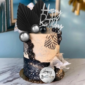 Decoratiune Tort Premium Black Silver Elegance TOP118 - Img 6