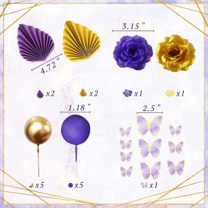 Decoratiune Tort Premium Pentru Evenimente Cu Fluturasi TOP111 - Img 2