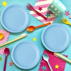 Set 10 Farfurii Petrecere Bleu – 18 cm - imagine 2