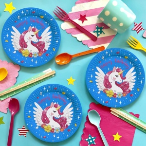 Set 10 Farfurii Zi De Nastere Cu Unicorn - Img 2