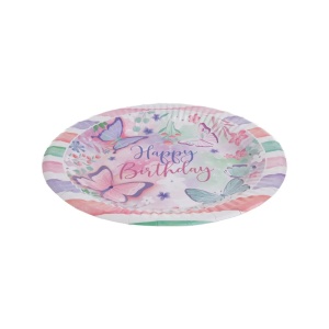 Set 12 Farfurii Petrecere Multicolore Cu Fluturasi 23 cm FRF90 - Img 3