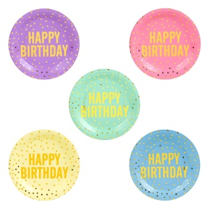 Set 25 Farfurii Multicolore Pentru Aniversare 18 cm - Img 2