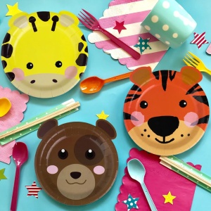 Set 25 Farfurii Petrecere Aniversare Cu Animalute 23 cm FRF116