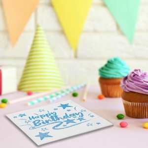 Set 40 Servetele Happy Birthday Cu Stelute Albastre SRV72 - Img 2
