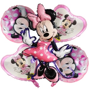 Set 5 Baloane Folie Minnie Mouse - Decor Aniversar Roz SET328