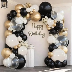 Set Arcada Baloane Black, White & Gold Luxury, 134 Piese ARC200