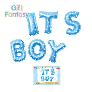 Set Baloane Litere IT'S BOY Imprimeu Stelute