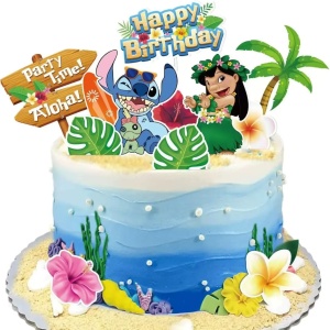 Topper Tort Lilo Stitch Tropical Happy Birthday Decor Aniversar TOP168