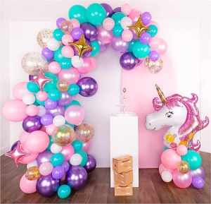 Arcada Baloane Unicorn Botez Aniversare Fetita 160 Piese