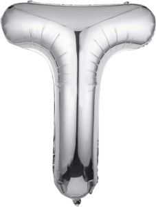 Balon Folie Litera T Silver 40 cm