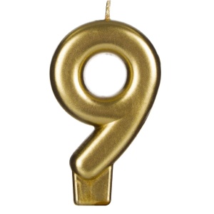 Lumanare Zi De Nastere Cifra 9 Gold