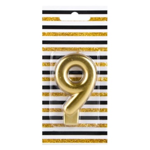 Lumanare Zi De Nastere Cifra 9 Gold - Img 2