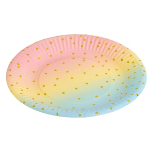 Set 12 Farfurii Aniversare Petrecere Colorata Ombre 18 cm FRF108 - Img 4