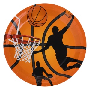 Set 6 Farfurii Aniversare Petrecere Tematica Basketball 23 cm FRF97 - Img 1