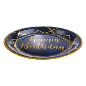 Set 6 Farfurii Petrecere Elegante Albastru Gold - Img 2