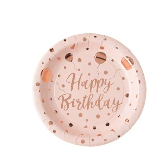 Set 6 Farfurii Petrecere Happy Birthday Roz - Img 1