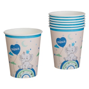 Set 6 Pahare Petrecere Elefănțel Curcubeu Prince – 240 ml