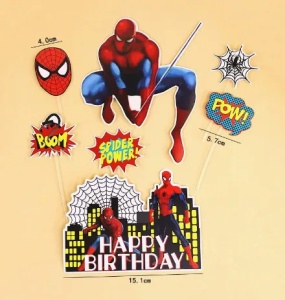 Set 7 Toppere Tort Spiderman si Elemente Grafice Stil Benzi Desenate TOP199