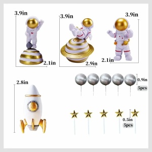 Set Figurine Topper Tort Astronaut Decor Spatial Galactic TOP138 - Img 2