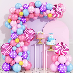 Arcada Baloane Aniversare Fetita Multicolore 99 buc