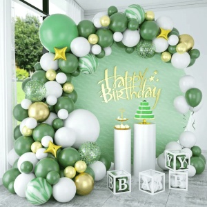 Arcada Baloane Aniversare Verde Gold 79 Piese