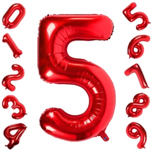 Balon Cifra 5 Rosu