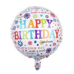 Balon Folie Happy Birthday Multiple Mesaje