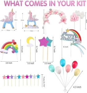 Decoratiune Tort Aniversare Magical Unicorn Party - Img 2