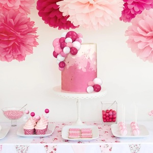 Decoratiune Tort Aniversare Roz Fuchsia Deluxe - Img 4