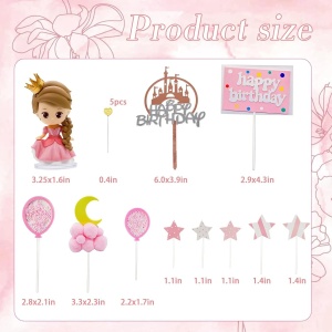 Decoratiune Tort Tematica Printesa cu Castel si Accesorii Magice - Img 2