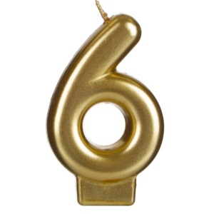 Lumanare Zi De Nastere Cifra 6 Gold