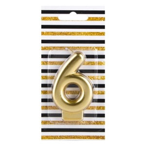 Lumanare Zi De Nastere Cifra 6 Gold - Img 2