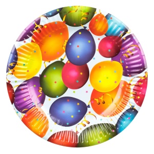 Set 10 Farfurii Petrecere Baloane Multicolore 18 cm - Img 2