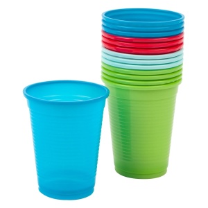 Set 100 Pahare din Plastic Multicolore – 200 ml