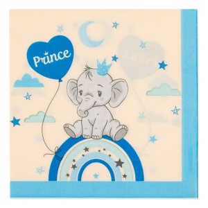 Set 12 Șervețele Petrecere Elefănțel Curcubeu Prince – 33 x 33 cm