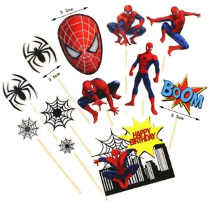 Set 12 Toppere Tort Spiderman si Accesorii Panza de Paianjen TOP196