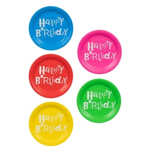 Set 25 Farfurii Happy Birthday Multicolore 18 cm - Img 2